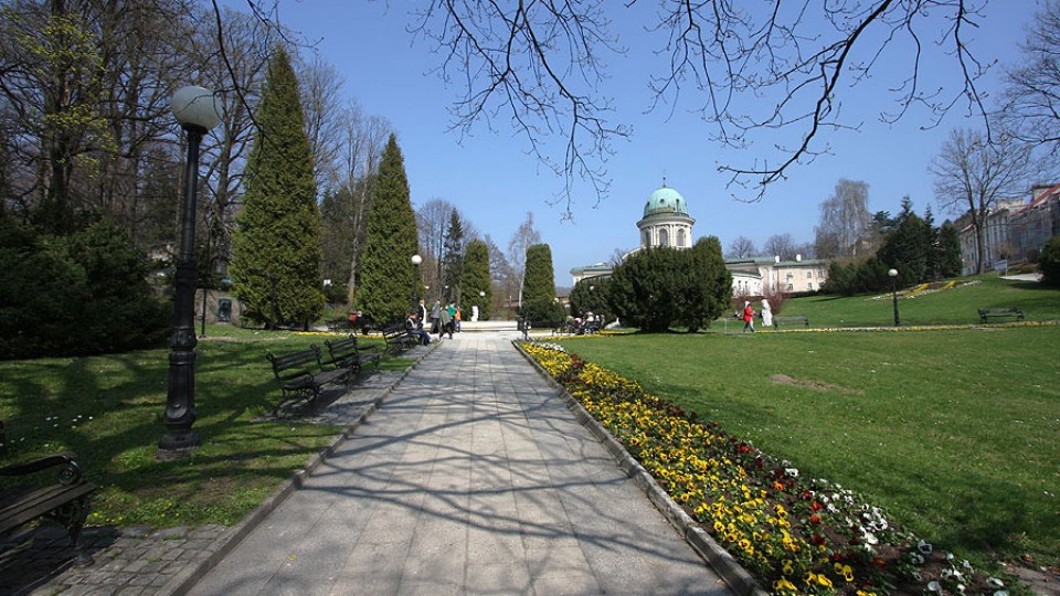 Widok z parku na Zdrój Wojciech