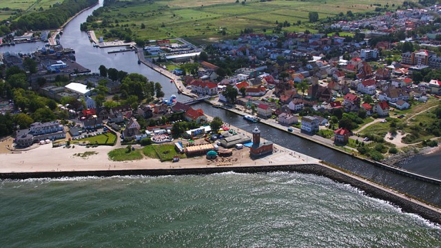 port w Darłówku z lotu ptaka