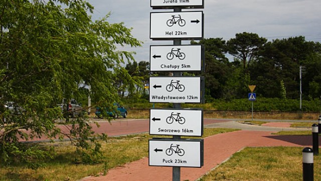 Ścieżka rowerowa w Kuźnicy - odległości