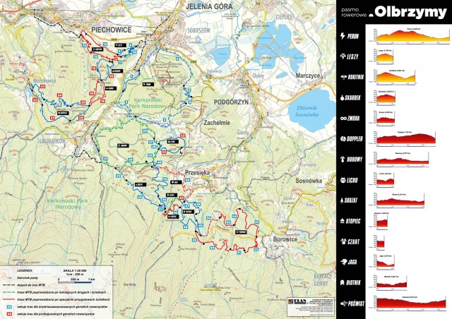 Pasmo Rowerowe Olbrzymy - mapa tras