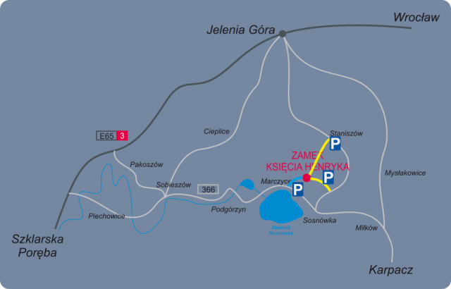 Mapa położenia zamku w regionie