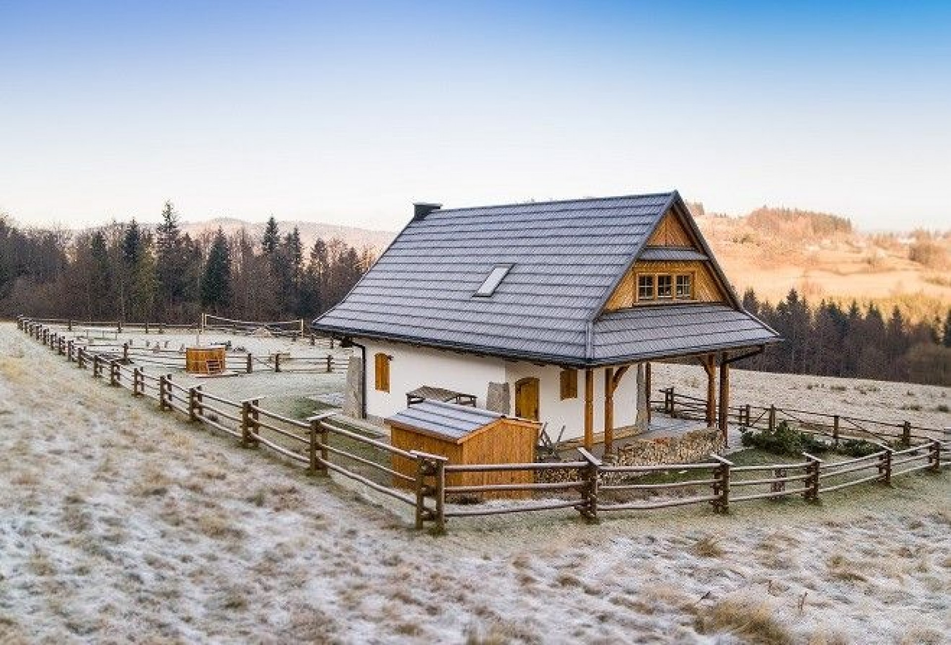 klimatyczny domek w górach z balią 