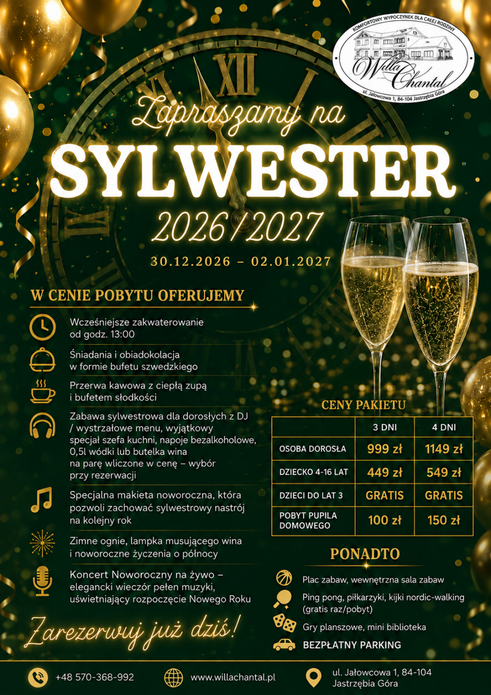 Sylwester - Willa Chantal