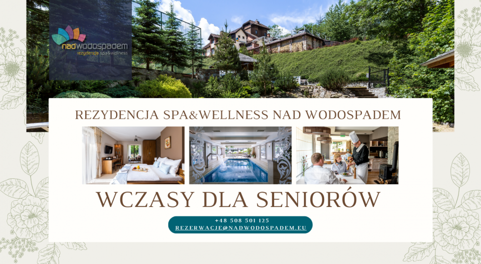 Wczasy dla seniorów - Rezydencja  NAD WODOSPADEM