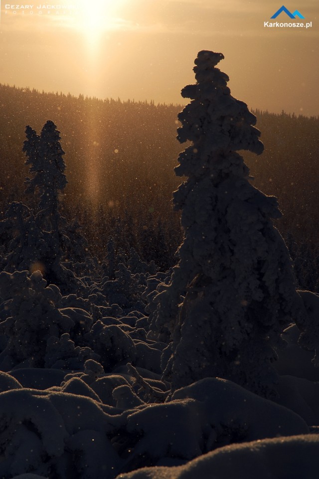 Słupy słoneczne w Karkonoszach