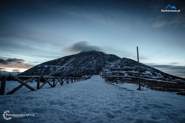 Wschód i zachód słońca na Równi pod Śnieżką