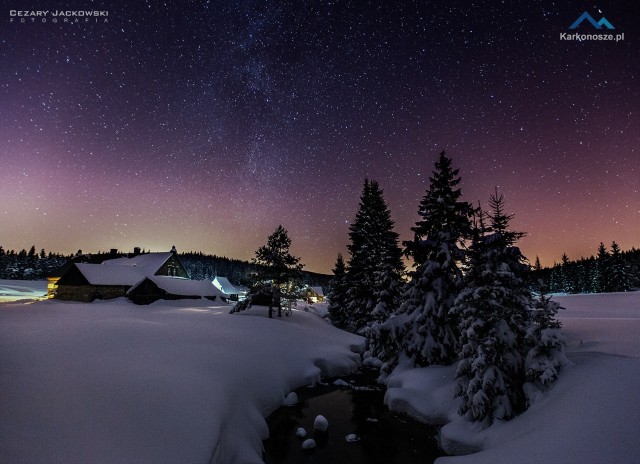 Góry Izerskie nocą