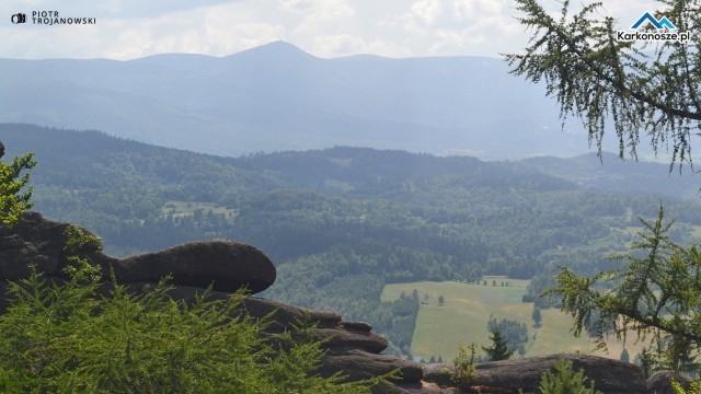 Widok na Śnieżkę ze szczytu