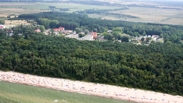 Pustkowo, plaża z lotu ptaka