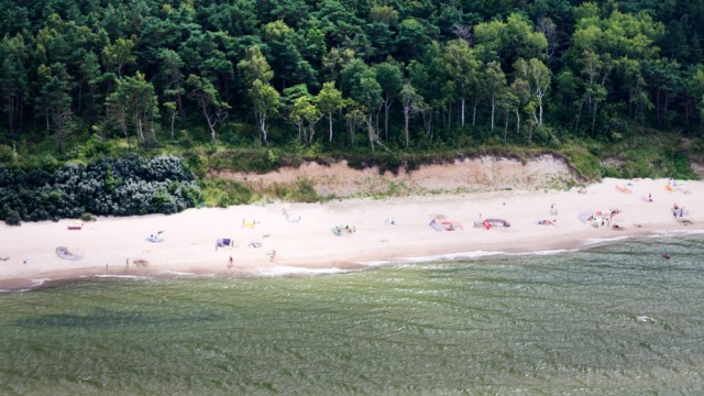 Plaża w Pustkowie z lotu ptaka