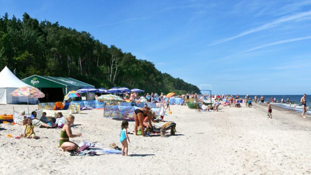Łukęcin, plaża w sezonie