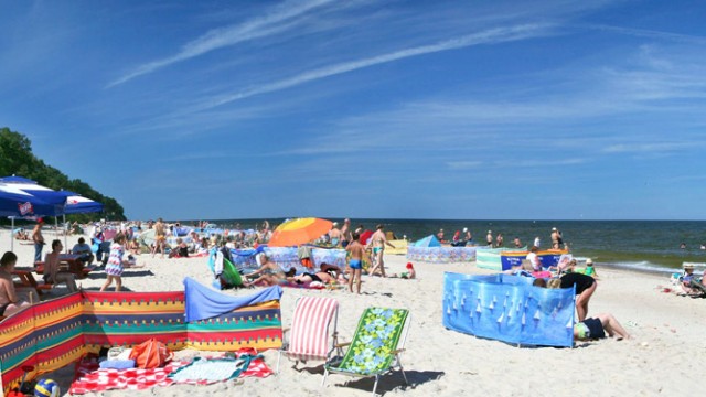 Łukęcin, plaża w sezonie