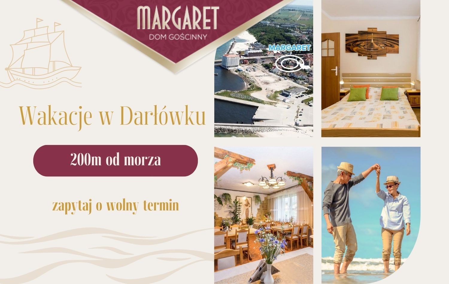 Wakacje - Pokoje z wyżywieniem MARGARET