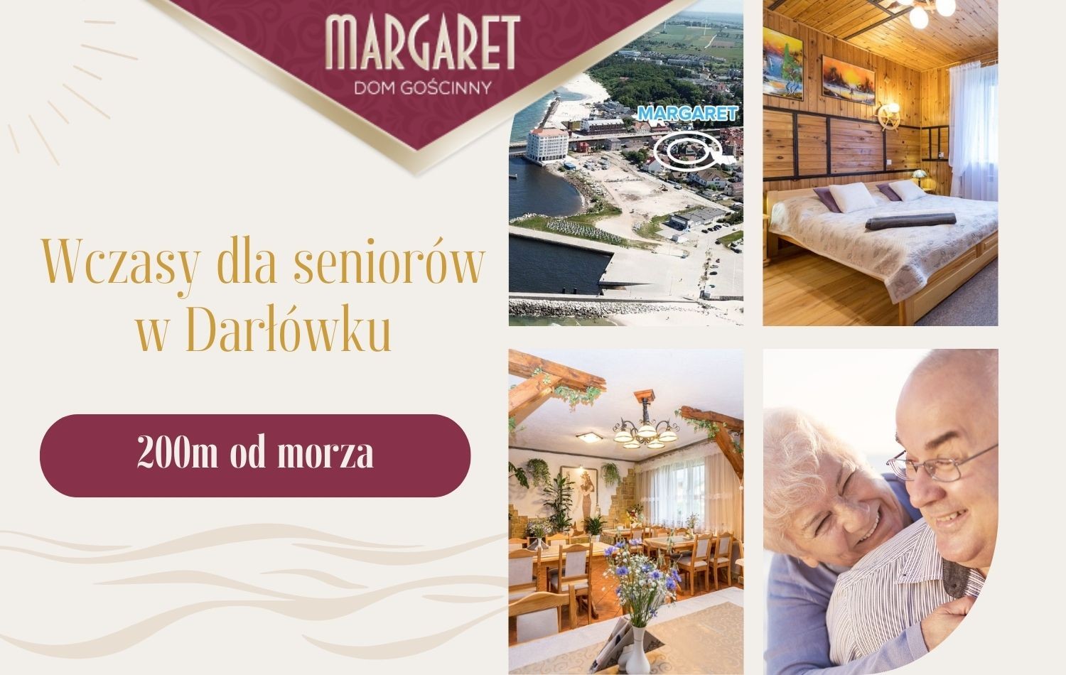 Wczasy dla seniorów - Pokoje z wyżywieniem MARGARET