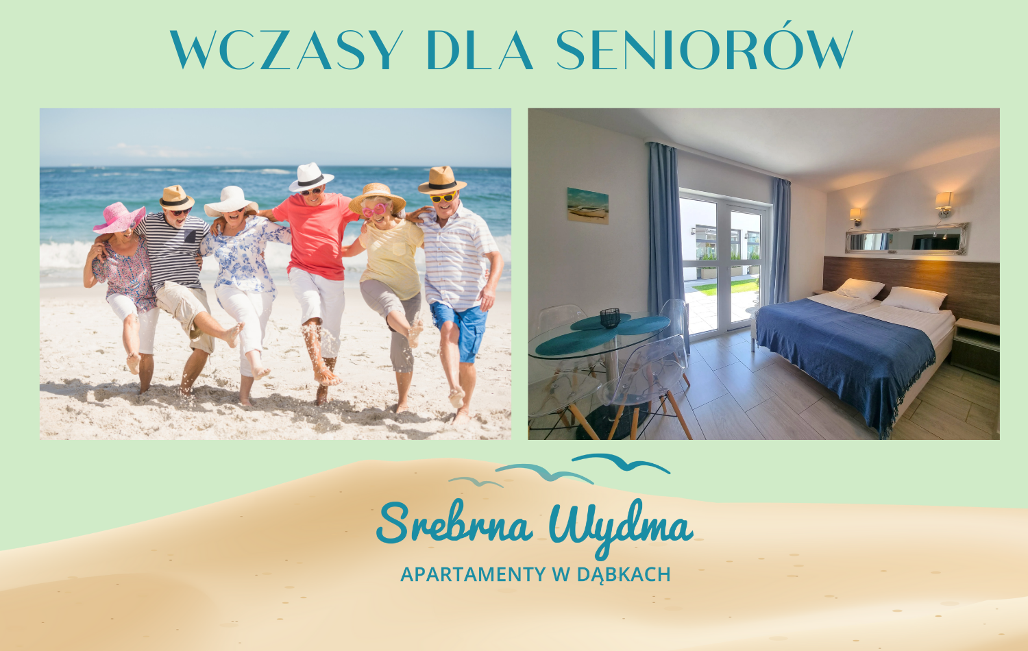 Wczasy dla seniorów - SREBRNA WYDMA - apartamenty i pokoje