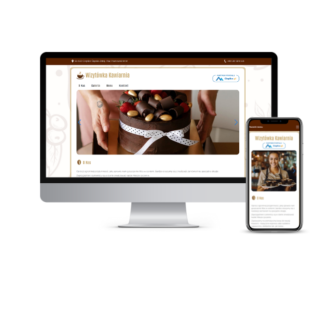 Wzór strony dla kawiarni